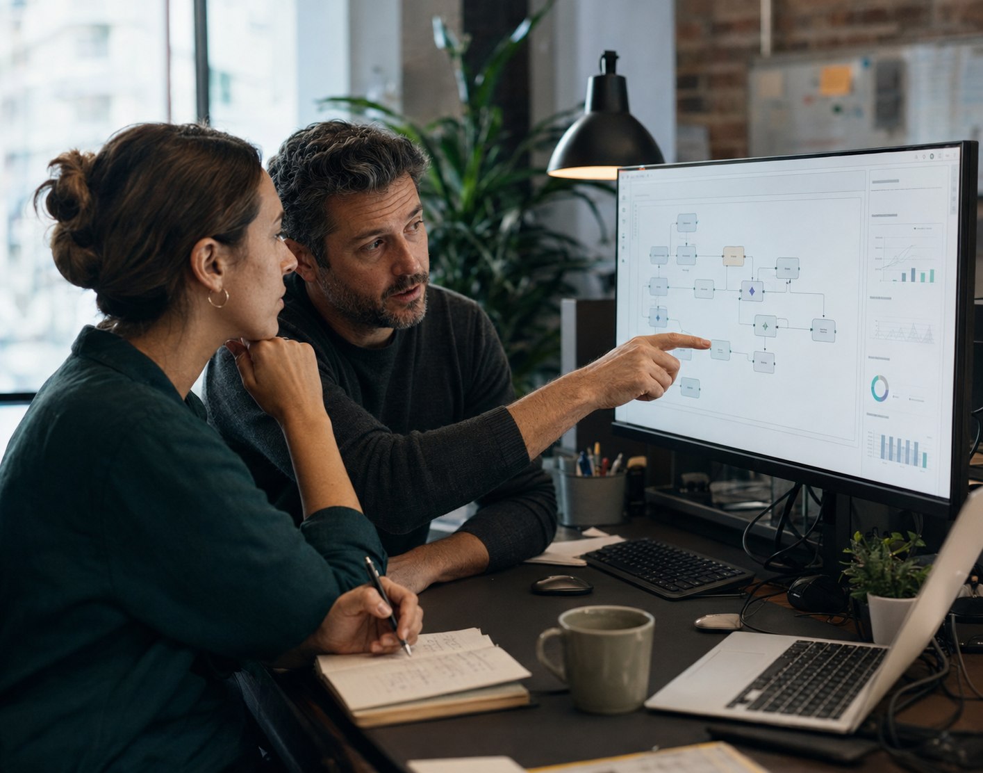 Software engineer reviewing an AI workflow and its operational controls